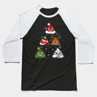 Cute Poop Christmas Baseball T-Shirt